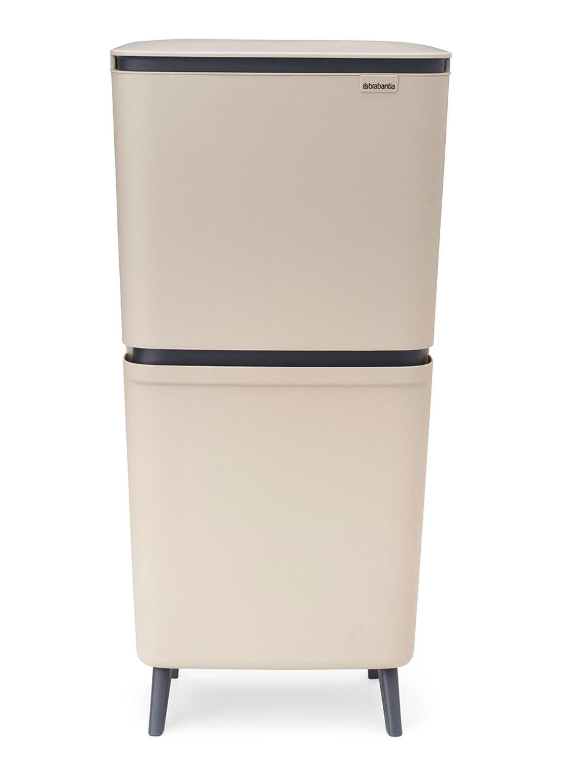 Brabantia SortUp prullenbak met deksel 45 liter - voorkant 7 beige