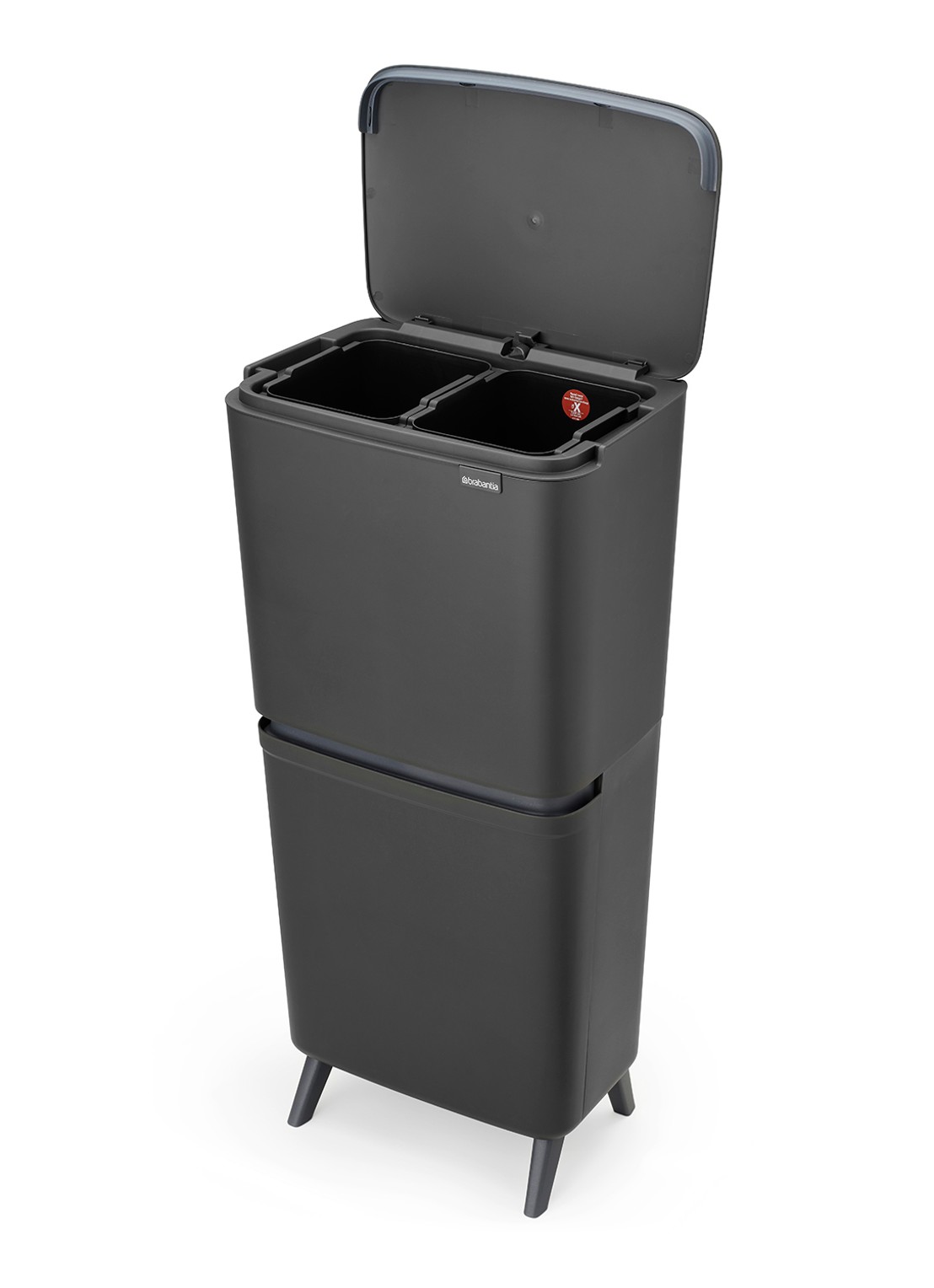 Brabantia SortUp prullenbak met deksel 45 liter - voorkant 8 antraciet