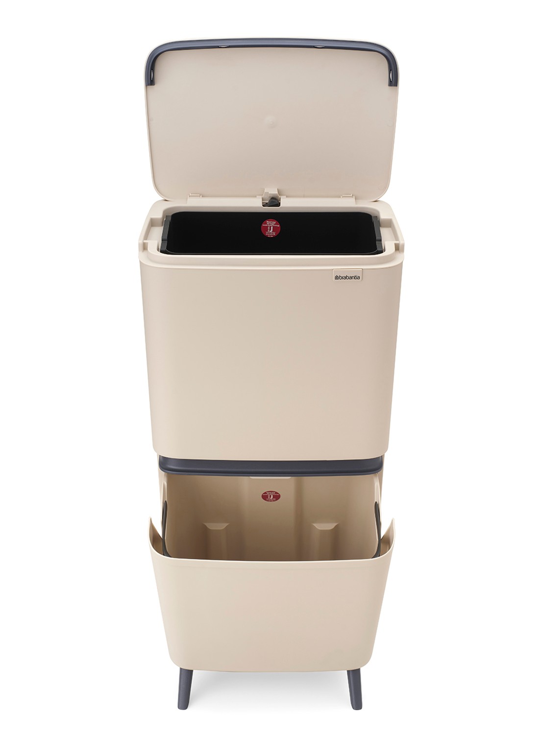 Brabantia SortUp prullenbak met deksel 45 liter - detail 3 beige