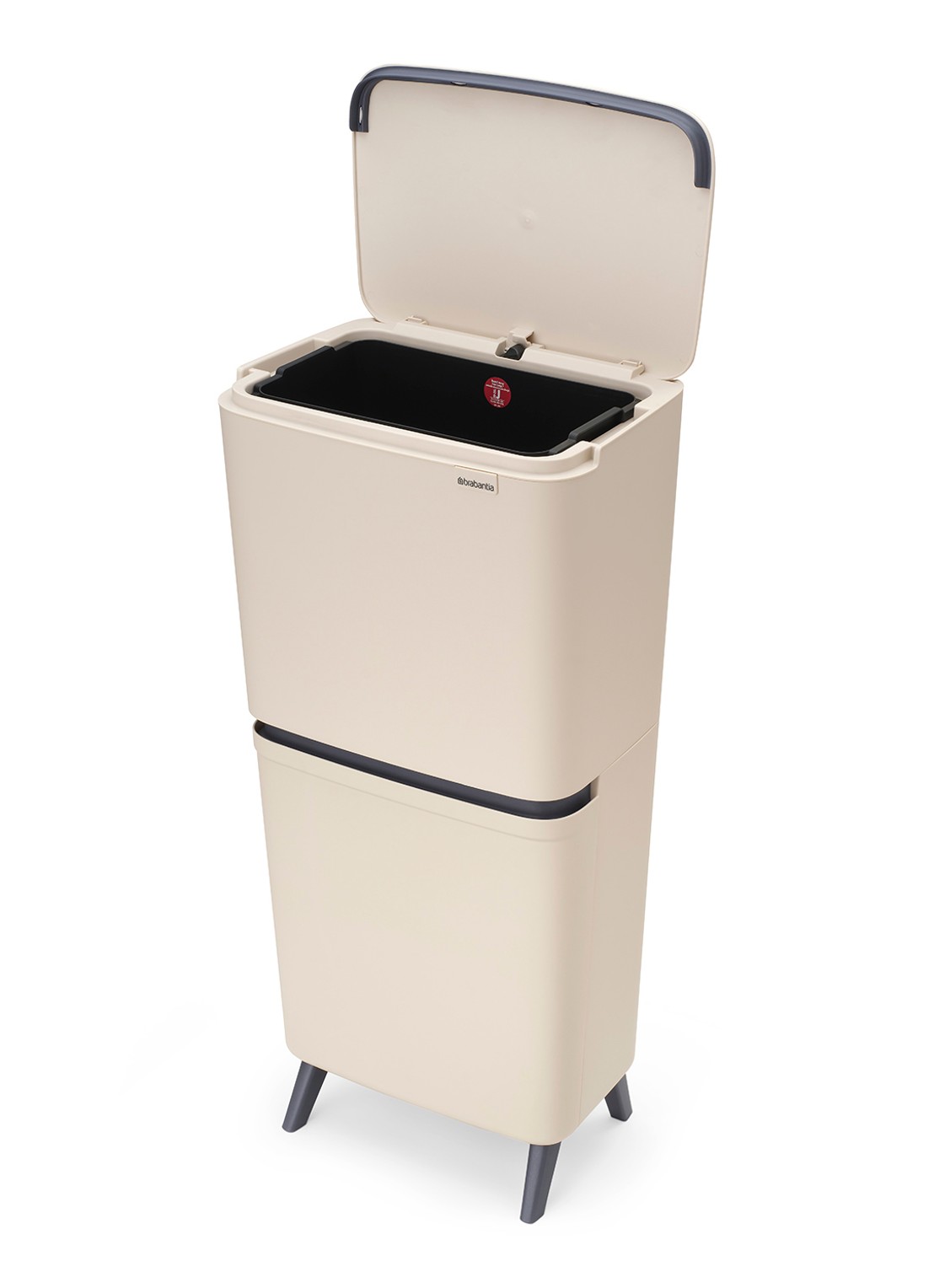 Brabantia SortUp prullenbak met deksel 45 liter - voorkant 2 beige