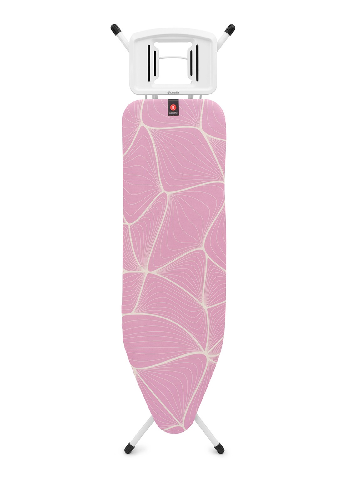Brabantia Strijkplank B met strijkijzerhouder 124 x 38 cm  - voorkant 4 wit