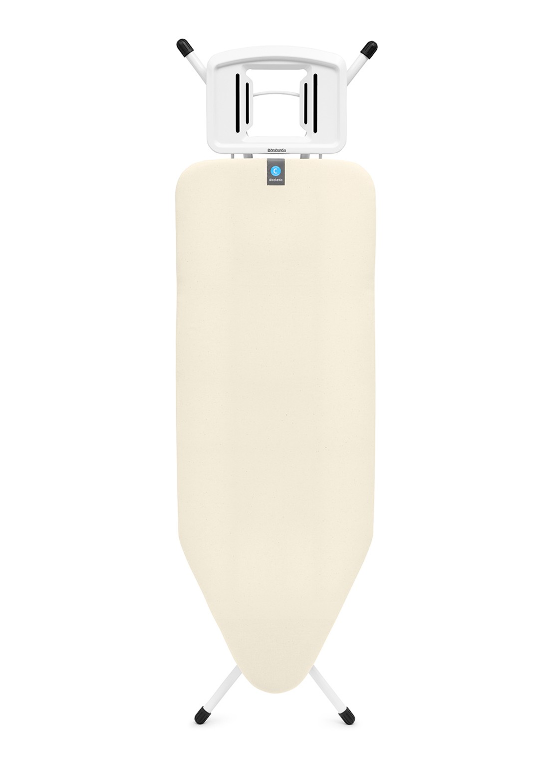 Brabantia Strijkplank C met solide strijkijzerhouder 124 x 45 cm - voorkant 5 gebroken wit