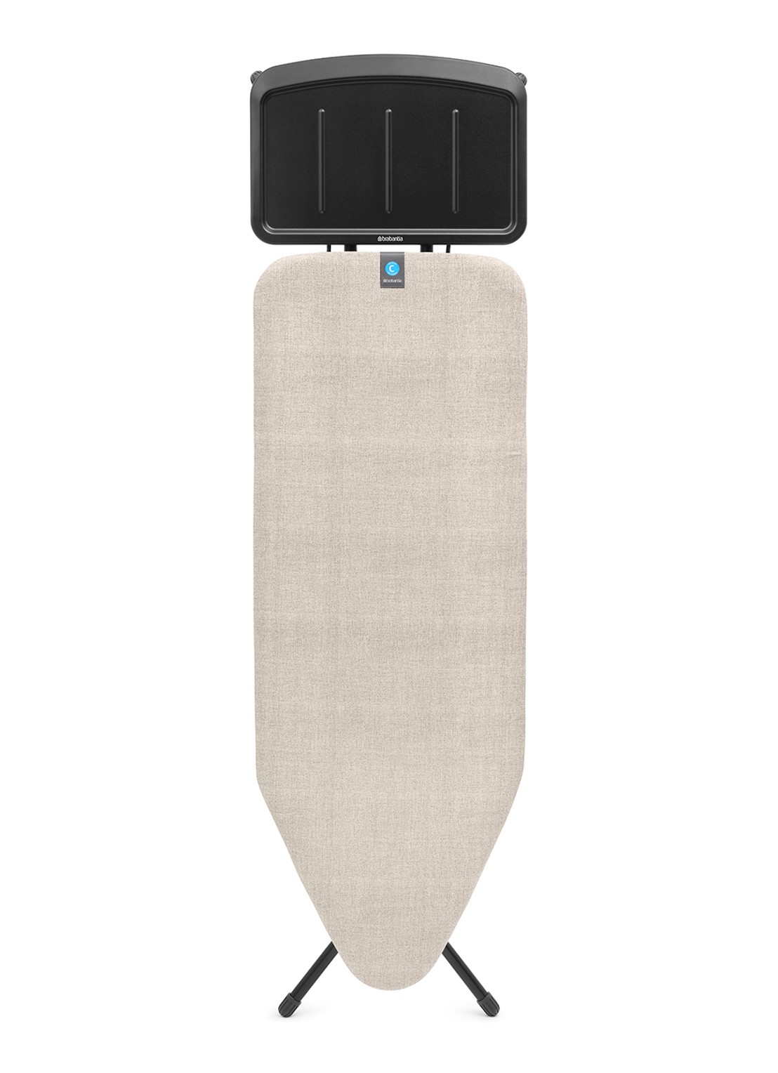 Brabantia Strijkplank C met Stoomunithouder 124 x 45 cm - voorkant beige