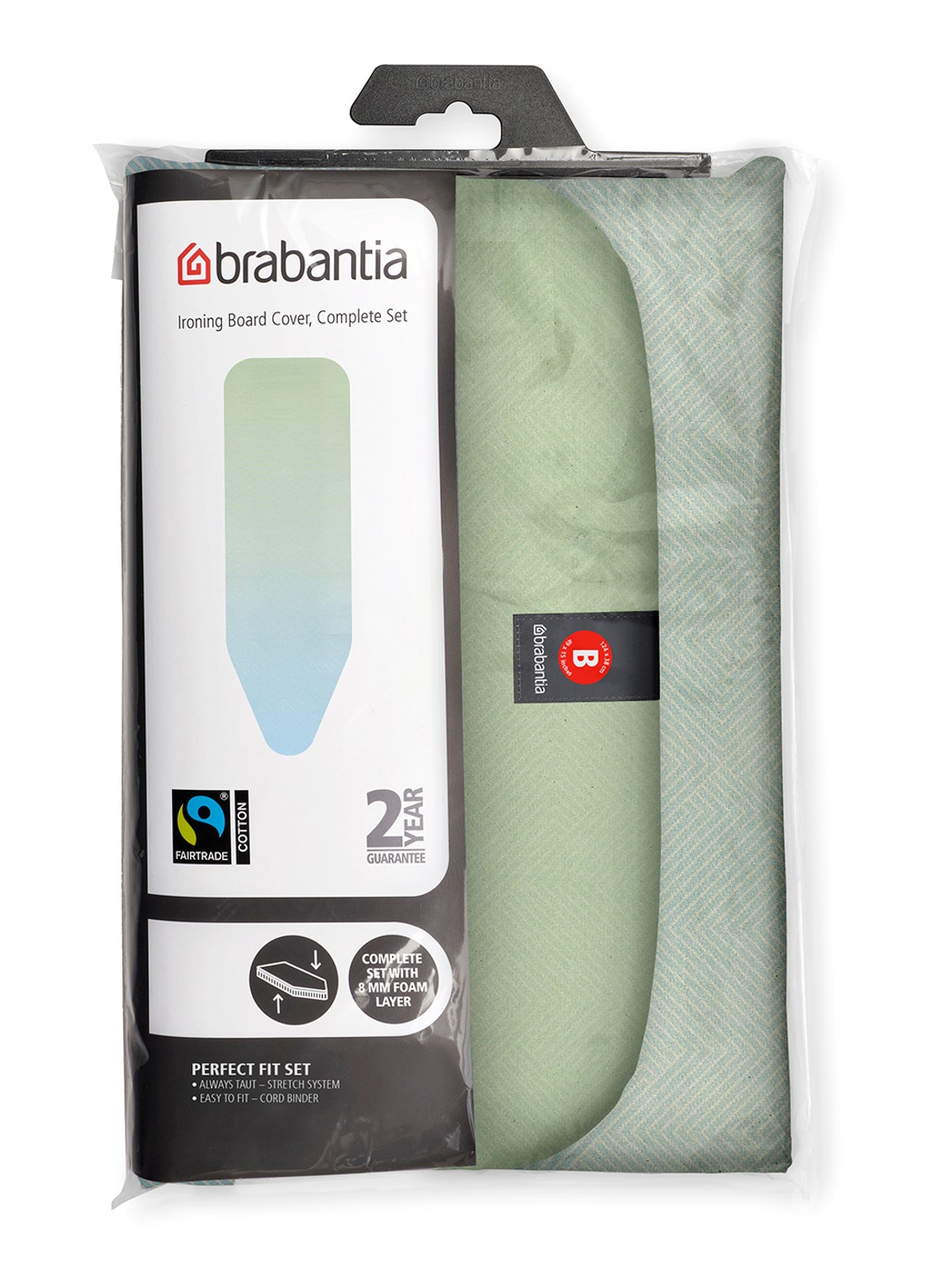 Brabantia Strijkplankhoes B 124 x 38 cm - voorkant 3 groen