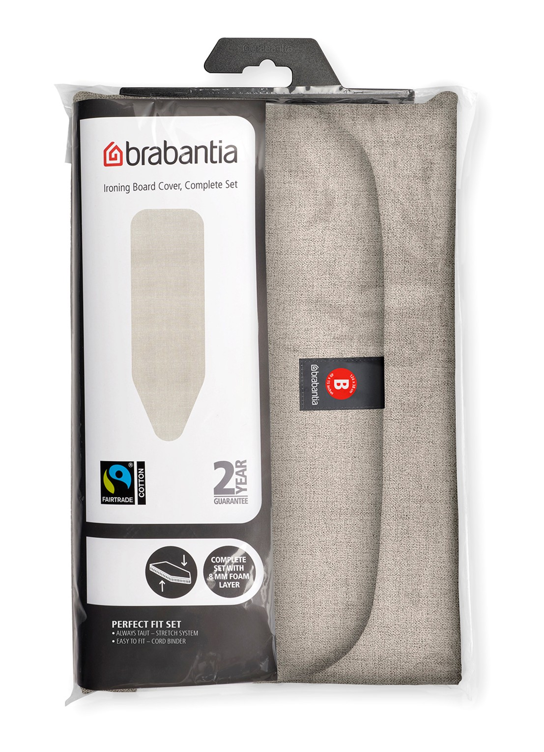 Brabantia Strijkplankhoes B 124 x 38 cm - voorkant 2 beige