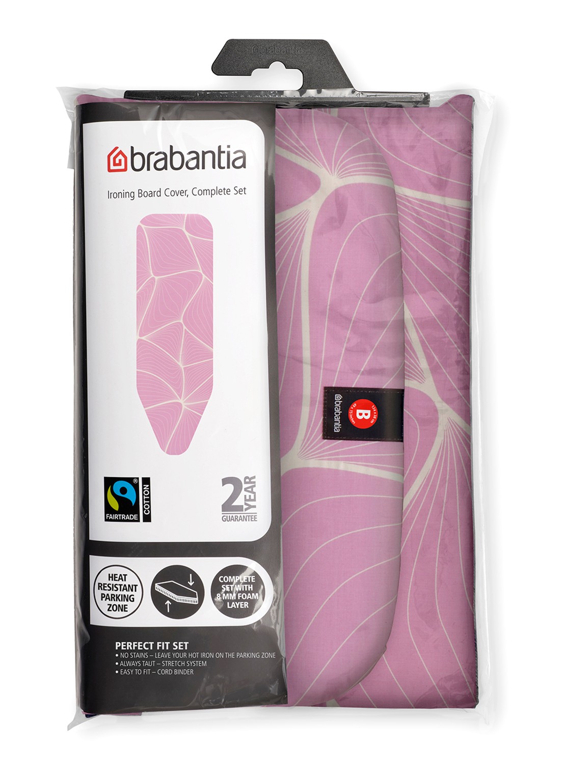 Brabantia Strijkplankhoes B 124 x 38 cm - achterkant lila