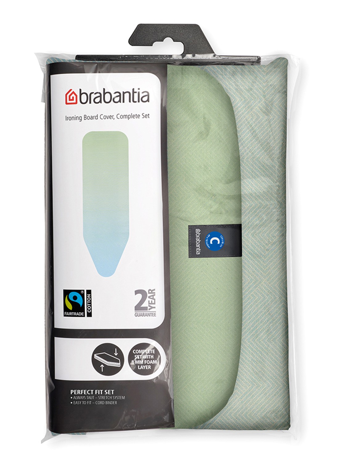 Brabantia Strijkplankhoes C 124 x 45 cm  - voorkant 3 groen