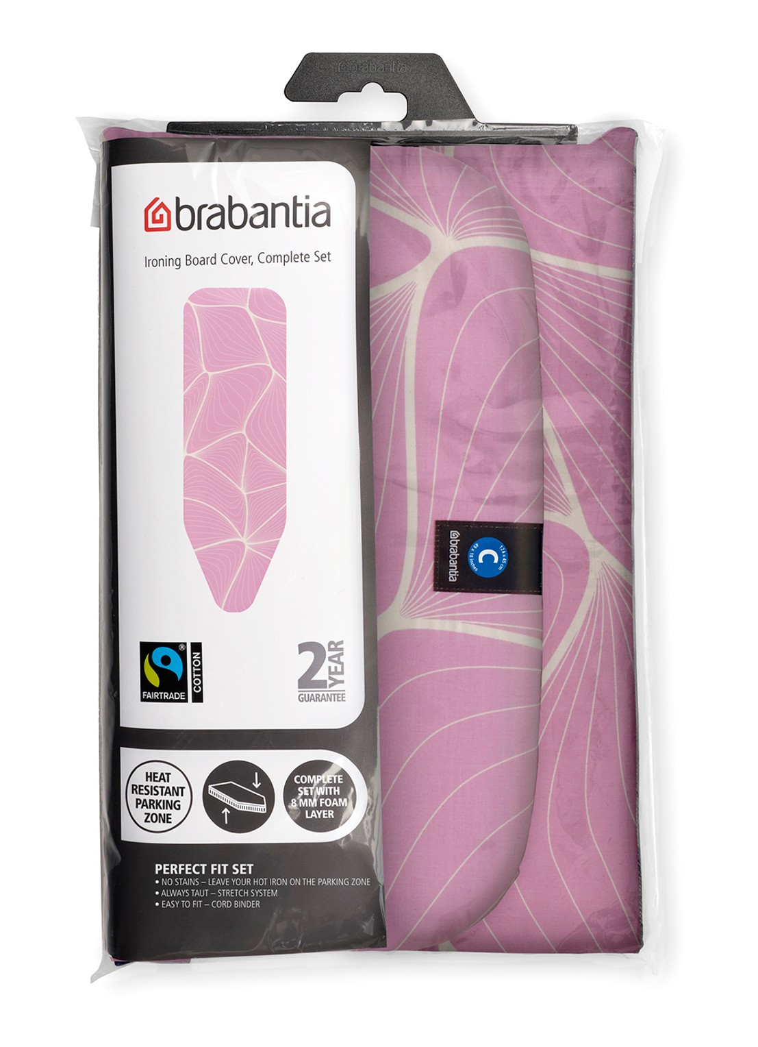 Brabantia Strijkplankhoes C 124 x 45 cm - achterkant lila
