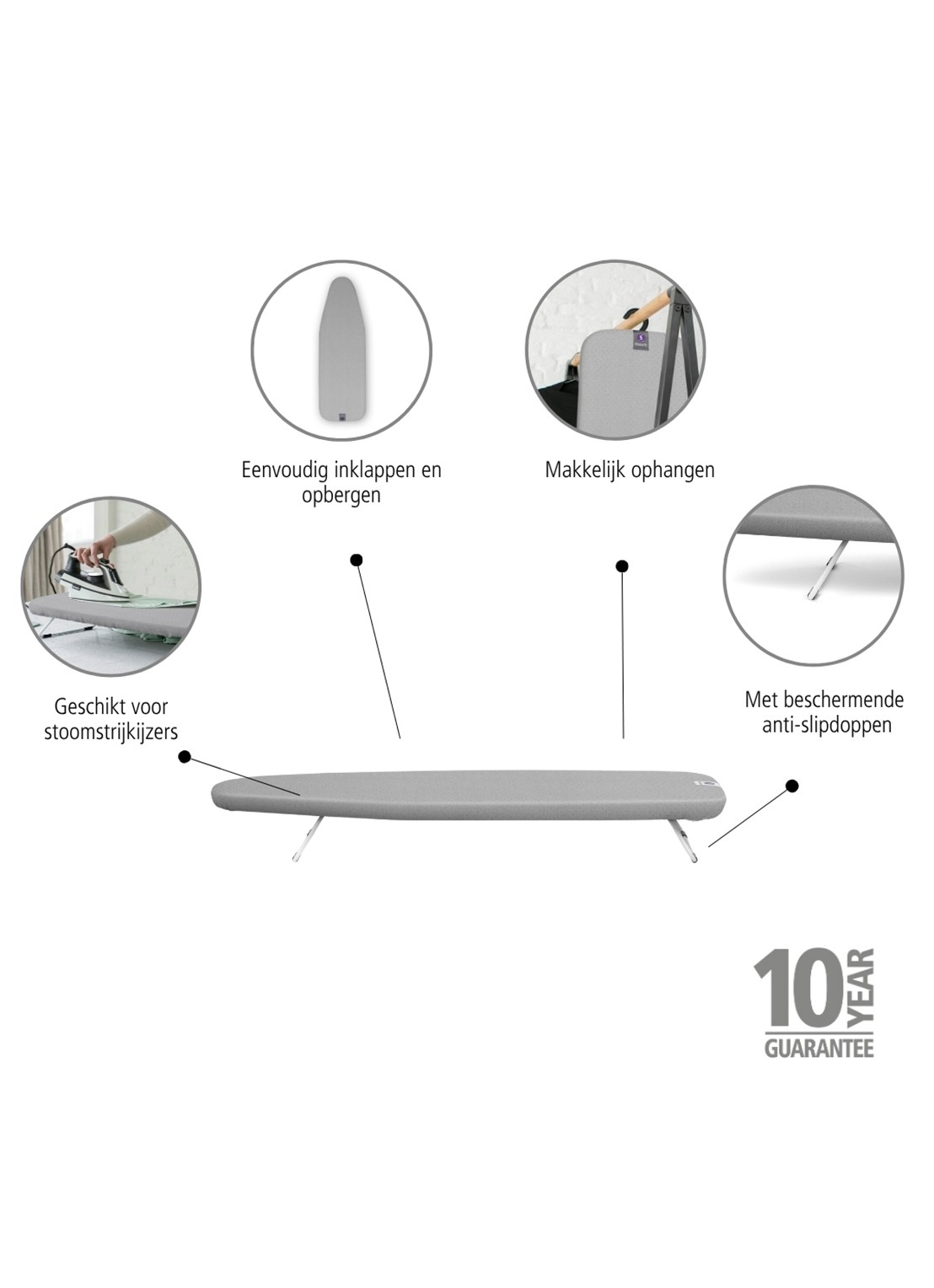 Brabantia TableTop Tafelstrijkplank S 95 x 30 cm - detail 5 wit