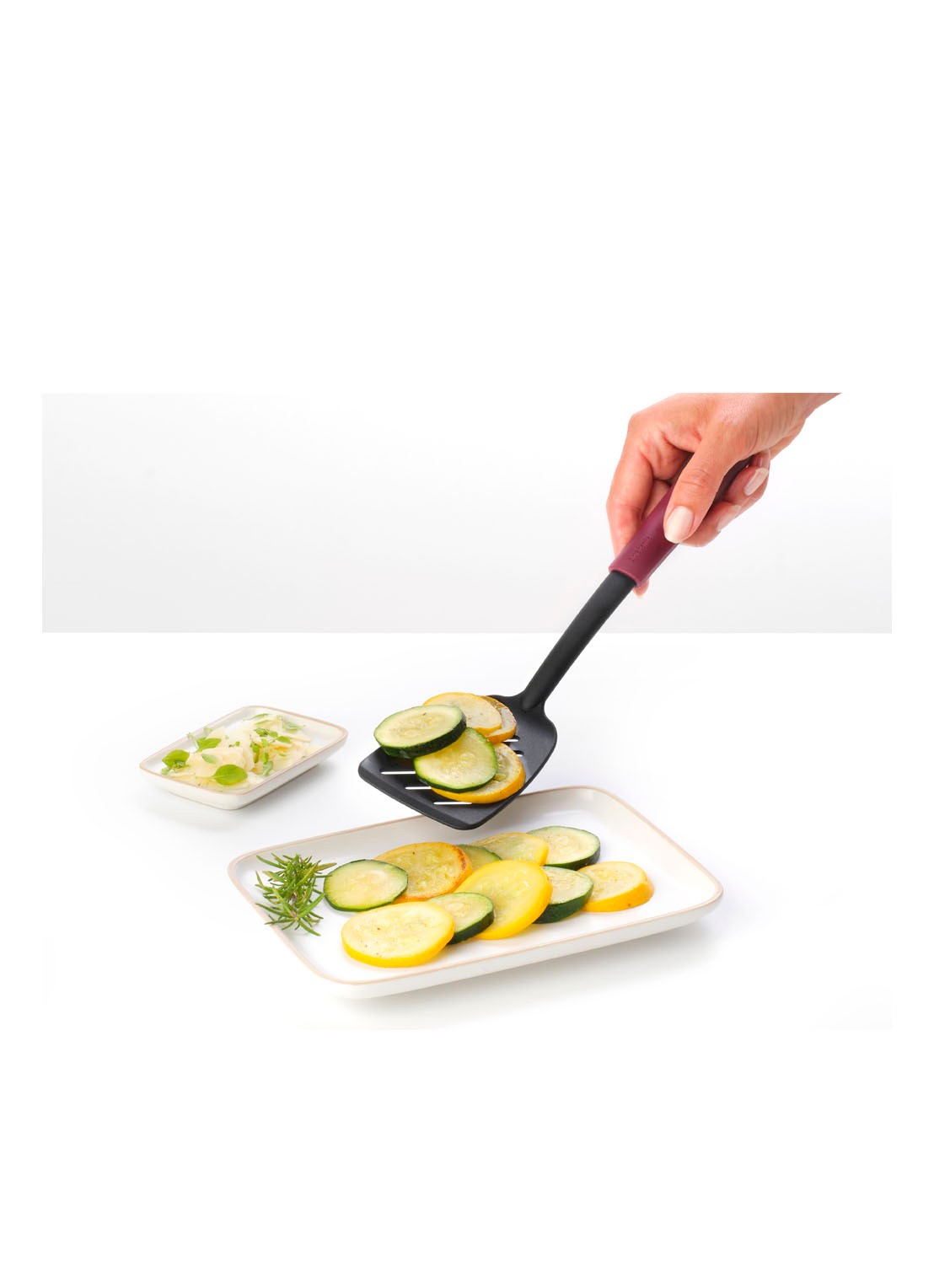 Brabantia Tasty+ anti-aanbak spatel 29,5 cm - achterkant aubergine