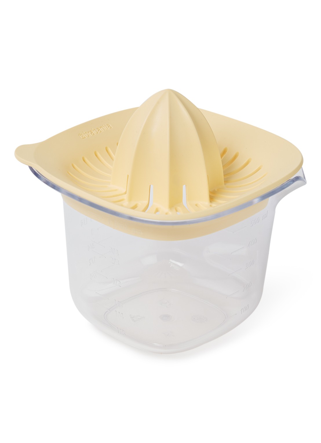 Brabantia TASTY+ citruspers met maatbeker 0,5 liter - voorkant 2 lichtgeel