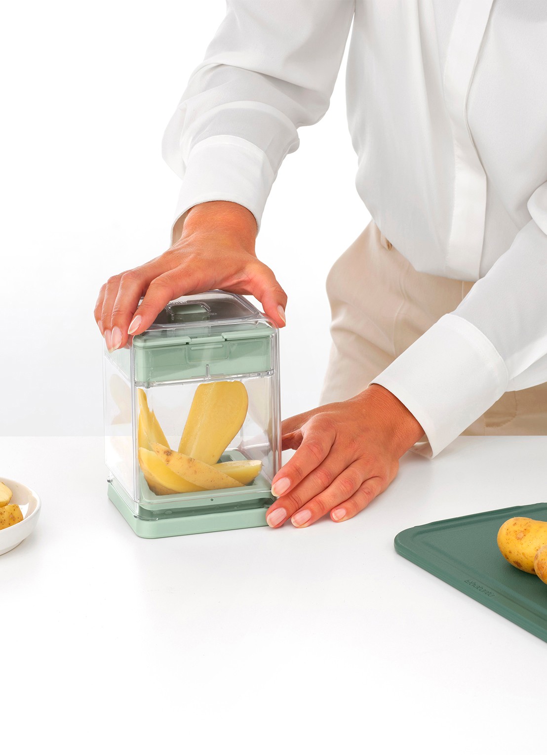 Brabantia  Tasty+ groentesnijder 15,1 cm - voorkant 2 groen
