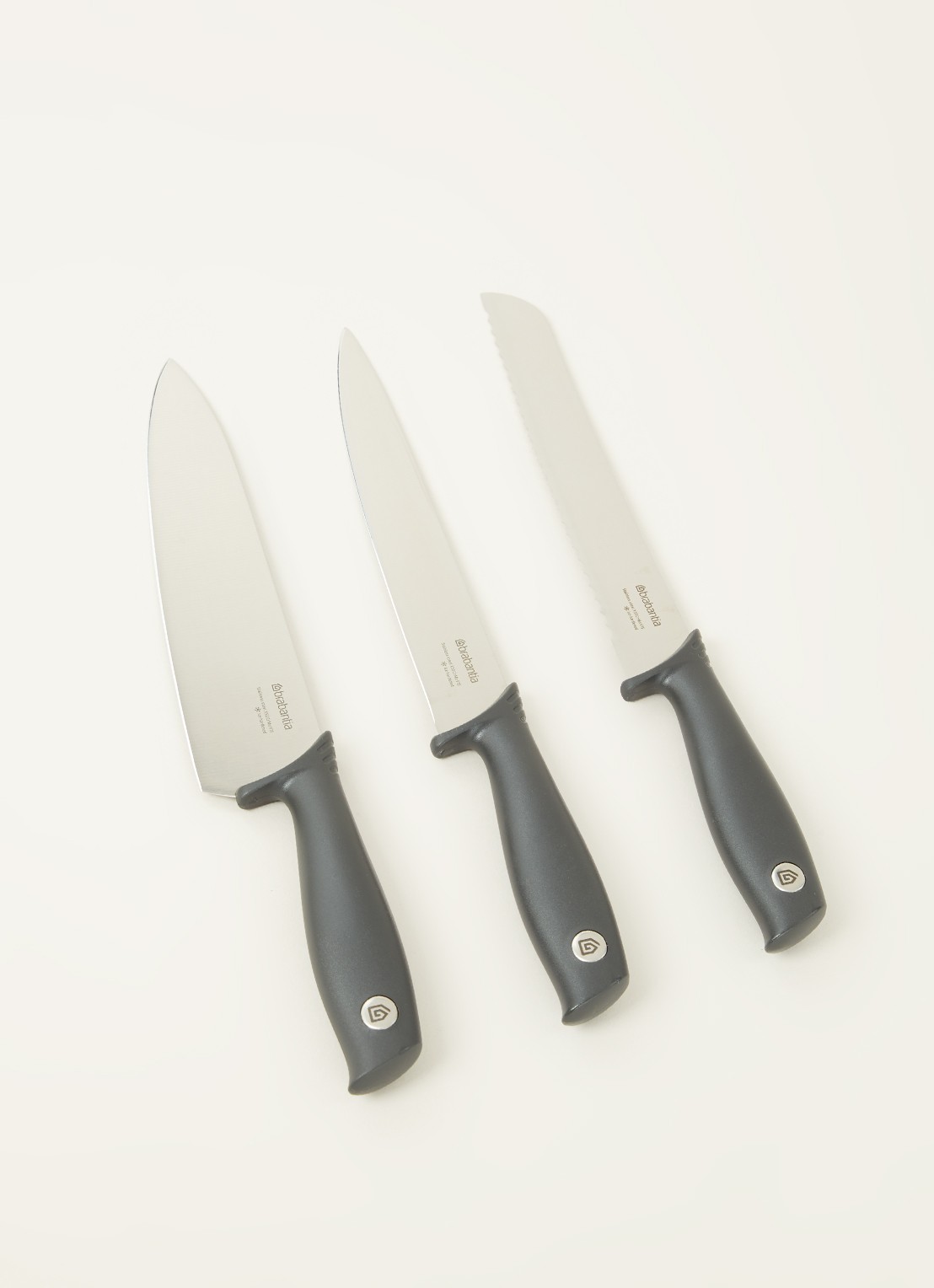 Brabantia TASTY+ lademessenblok met messenset 3-delig - voorkant 2 donkergrijs