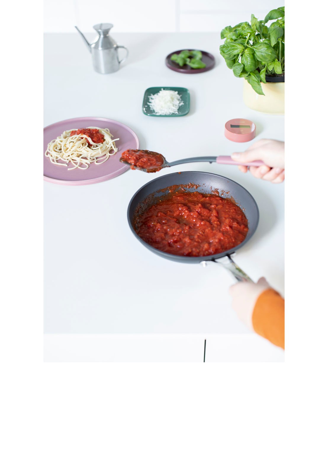 Brabantia TASTY+ opscheplepel en spatel 31 cm - voorkant 6 oudroze