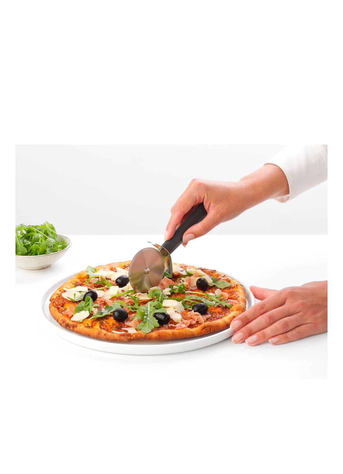 Brabantia Tasty+ pizzasnijder 19 cm - achterkant antraciet