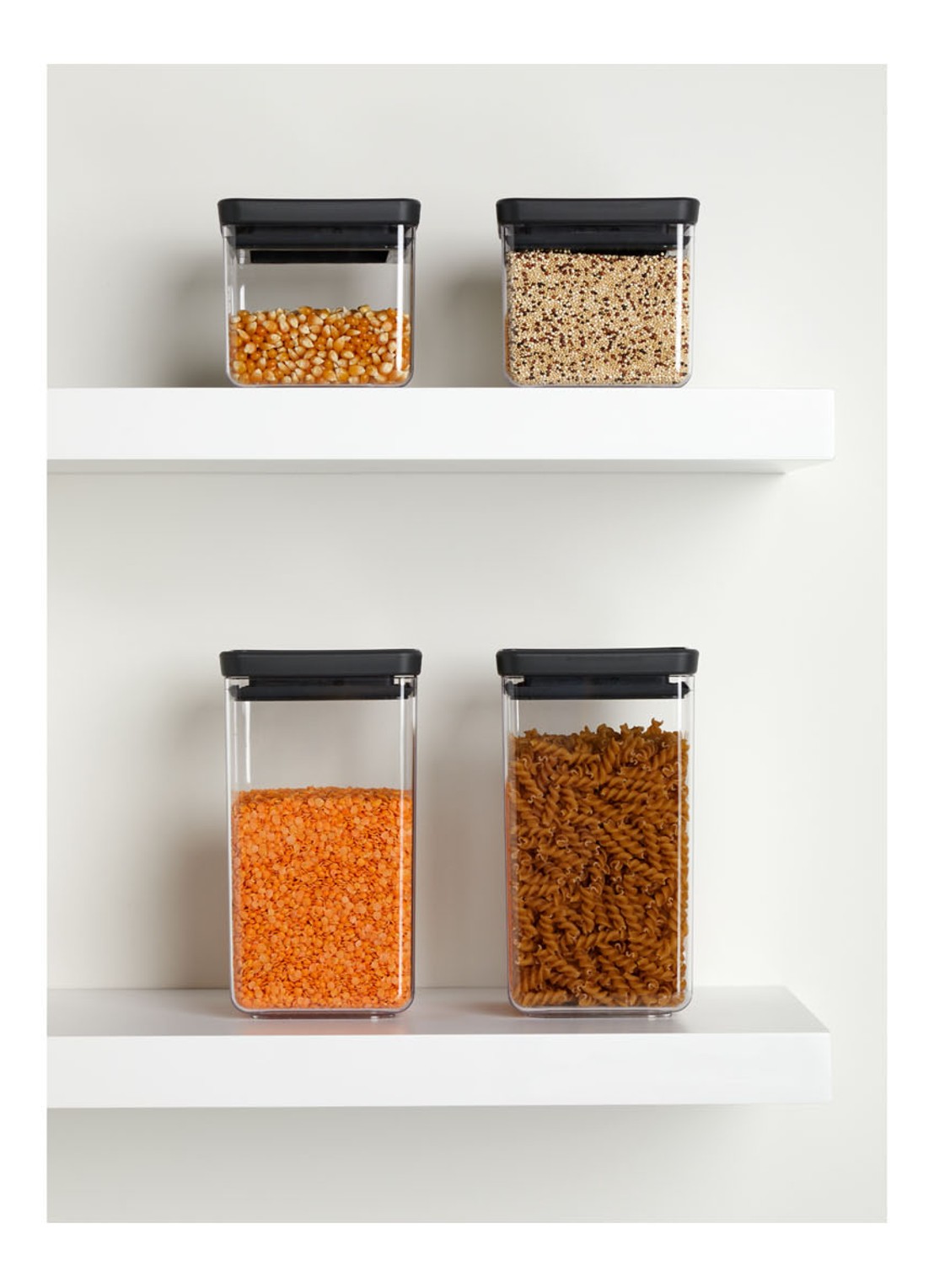 Brabantia Tasty voorraaddoos set van 4  - voorkant 2 zwart