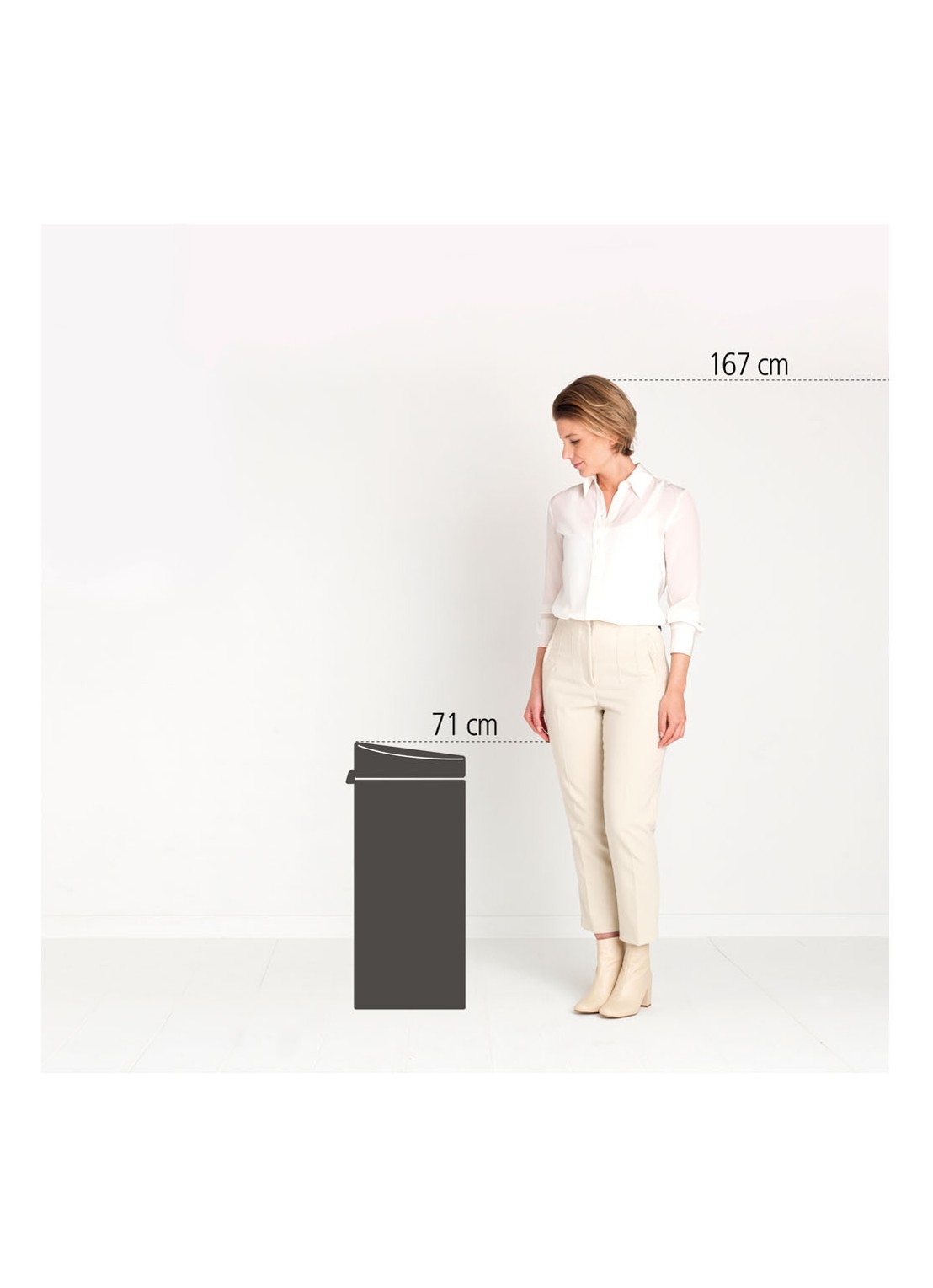 Brabantia Touch New prullenbak 30 liter - detail 3 flessengroen