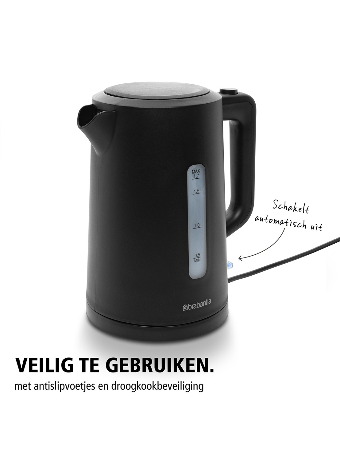 Brabantia Waterkoker BBEK1017 - detail 4 zwart