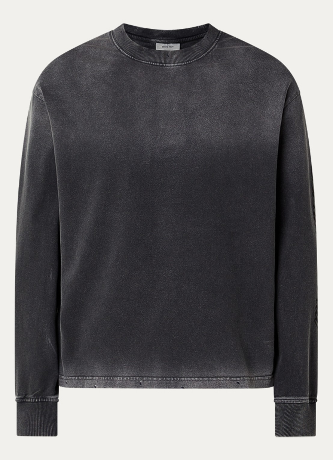 Bram's Fruit Disstressed longsleeve met print - voorkant 2 zwart