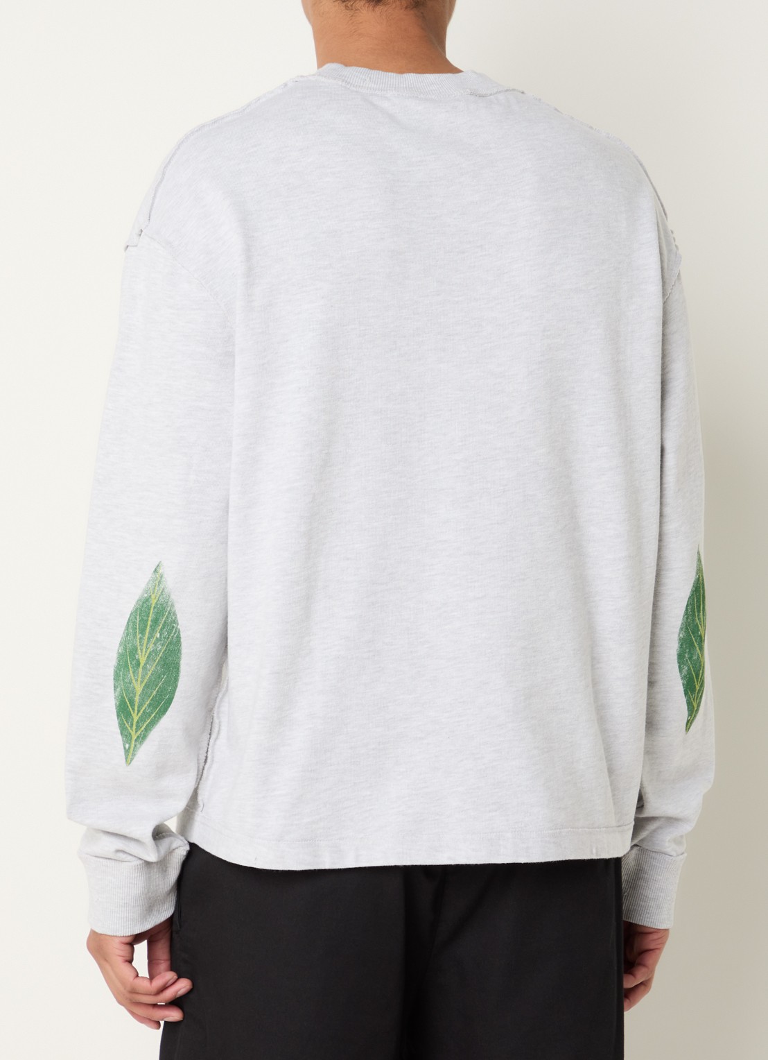 Bram's Fruit Distressed Leaf T-shirt met logoprint - achterkant 3 grijsmele