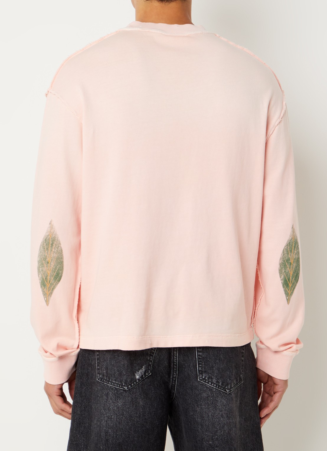 Bram's Fruit Distressed Leaf T-shirt met logoprint - achterkant 2 roze