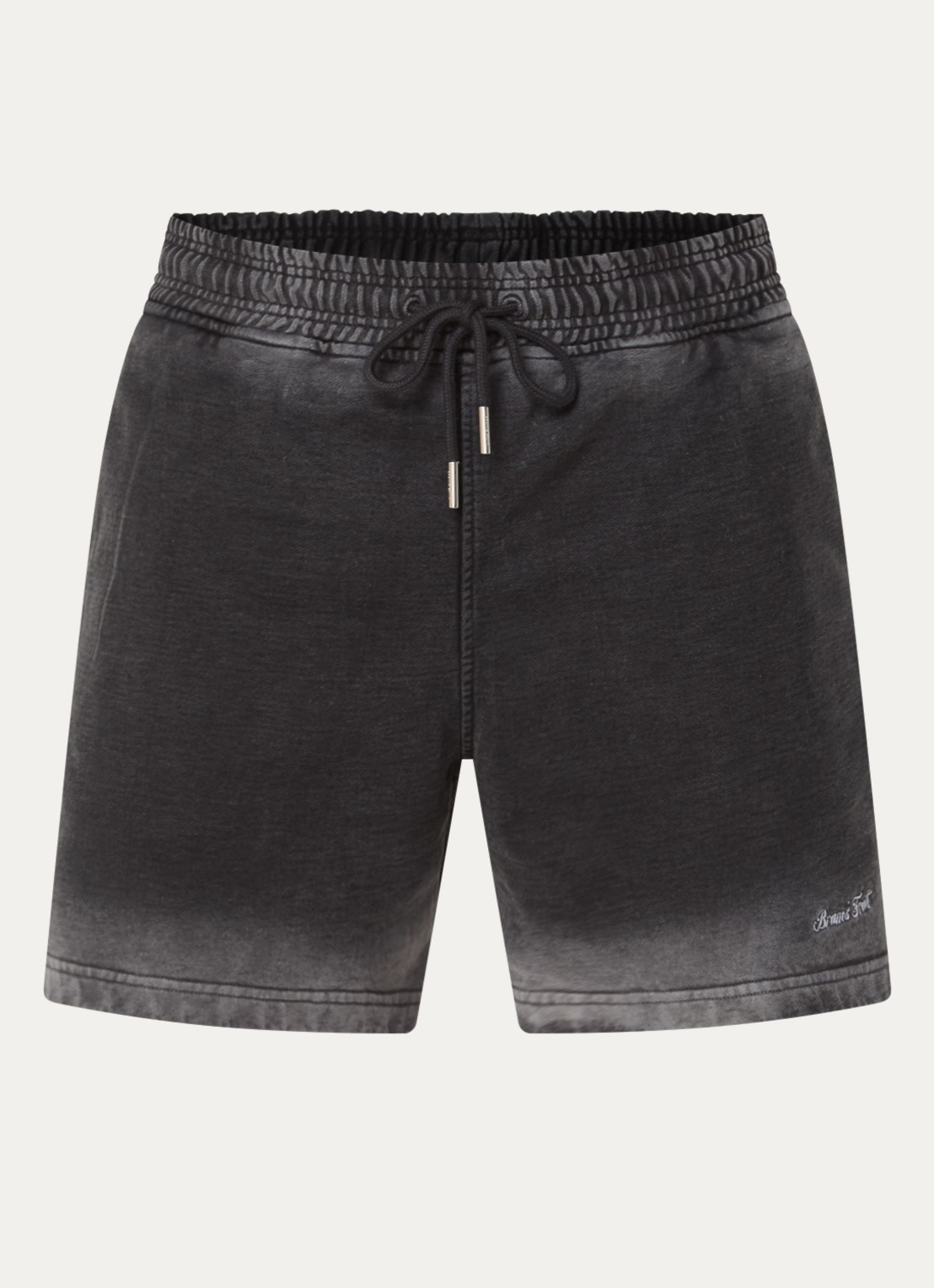 Bram's Fruit Distressed Script loose fit korte broek met steekzakken - voorkant donkergrijs