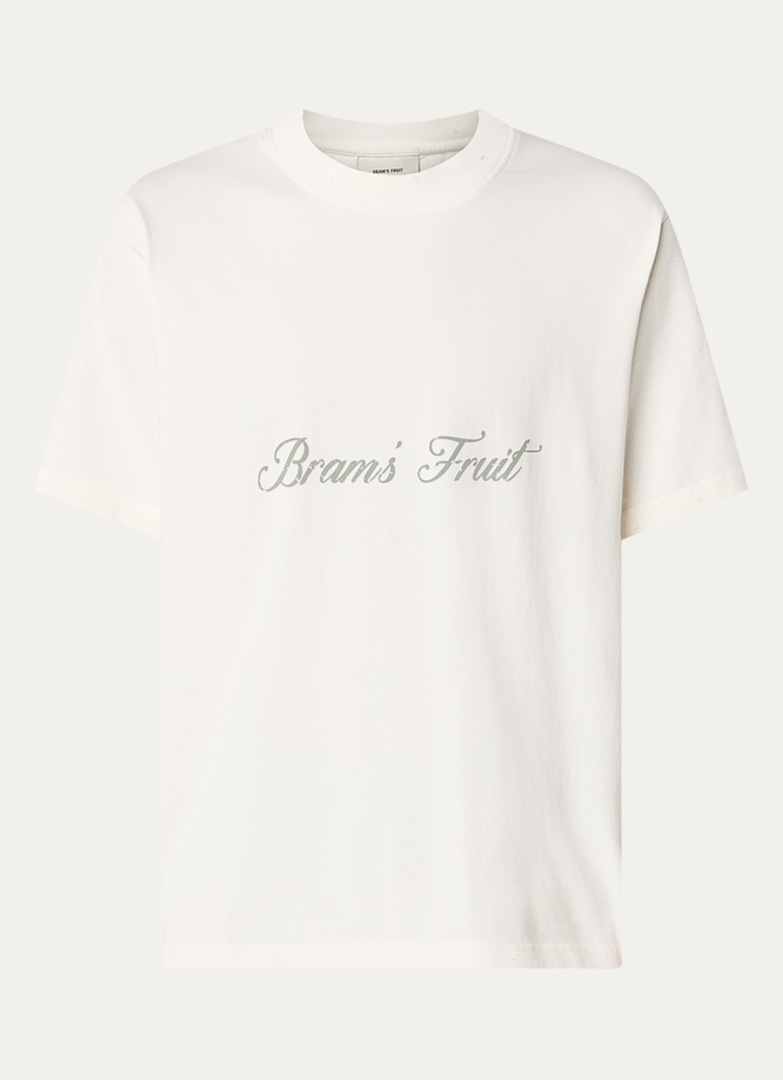 Bram's Fruit Distressed T-shirt met logoprint - voorkant 3 creme