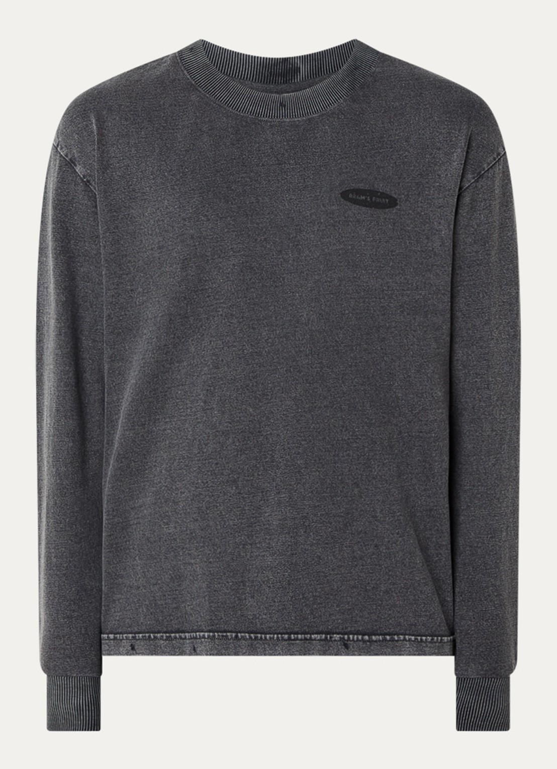 Bram's Fruit F*ck off sweater met logo- en backprint - voorkant antraciet