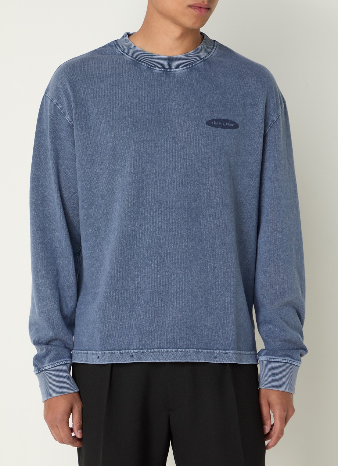 Bram's Fruit F*ck off sweater met logo- en backprint - achterkant 3 indigo