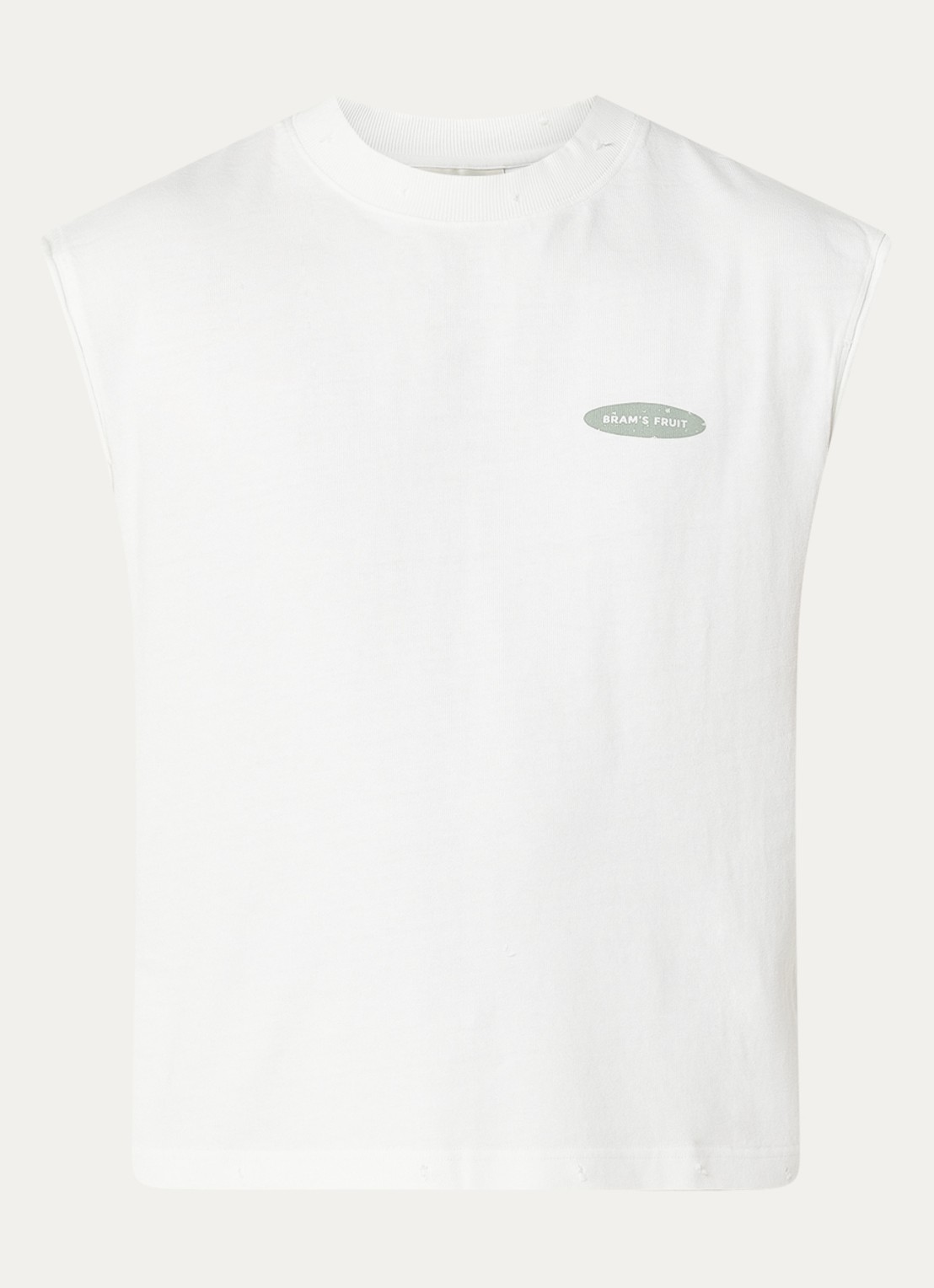 Bram's Fruit F*ck Off T-shirt met logo- en backprint - voorkant wit