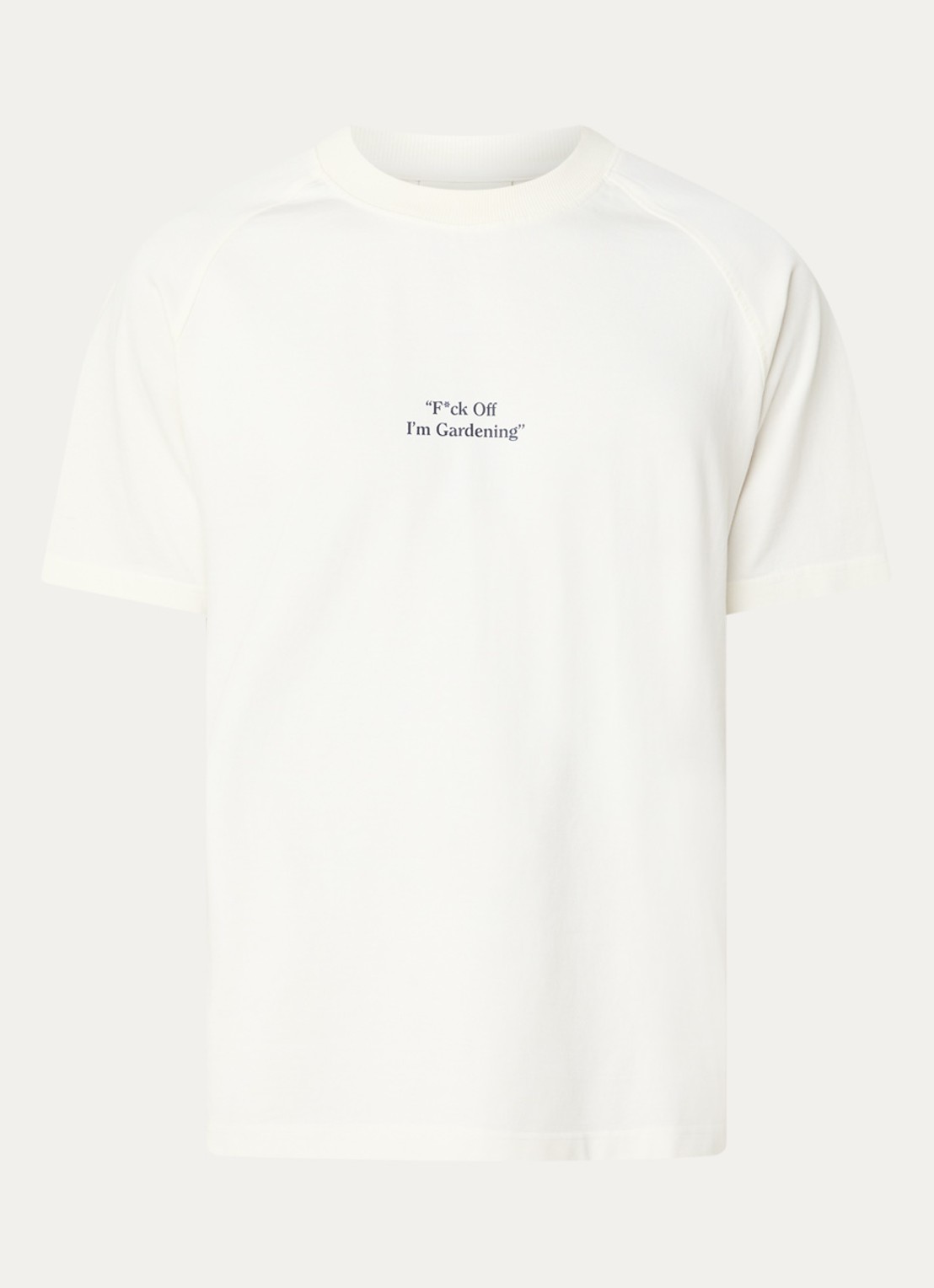 Bram's Fruit F*ck Off T-shirt met print - voorkant gebroken wit