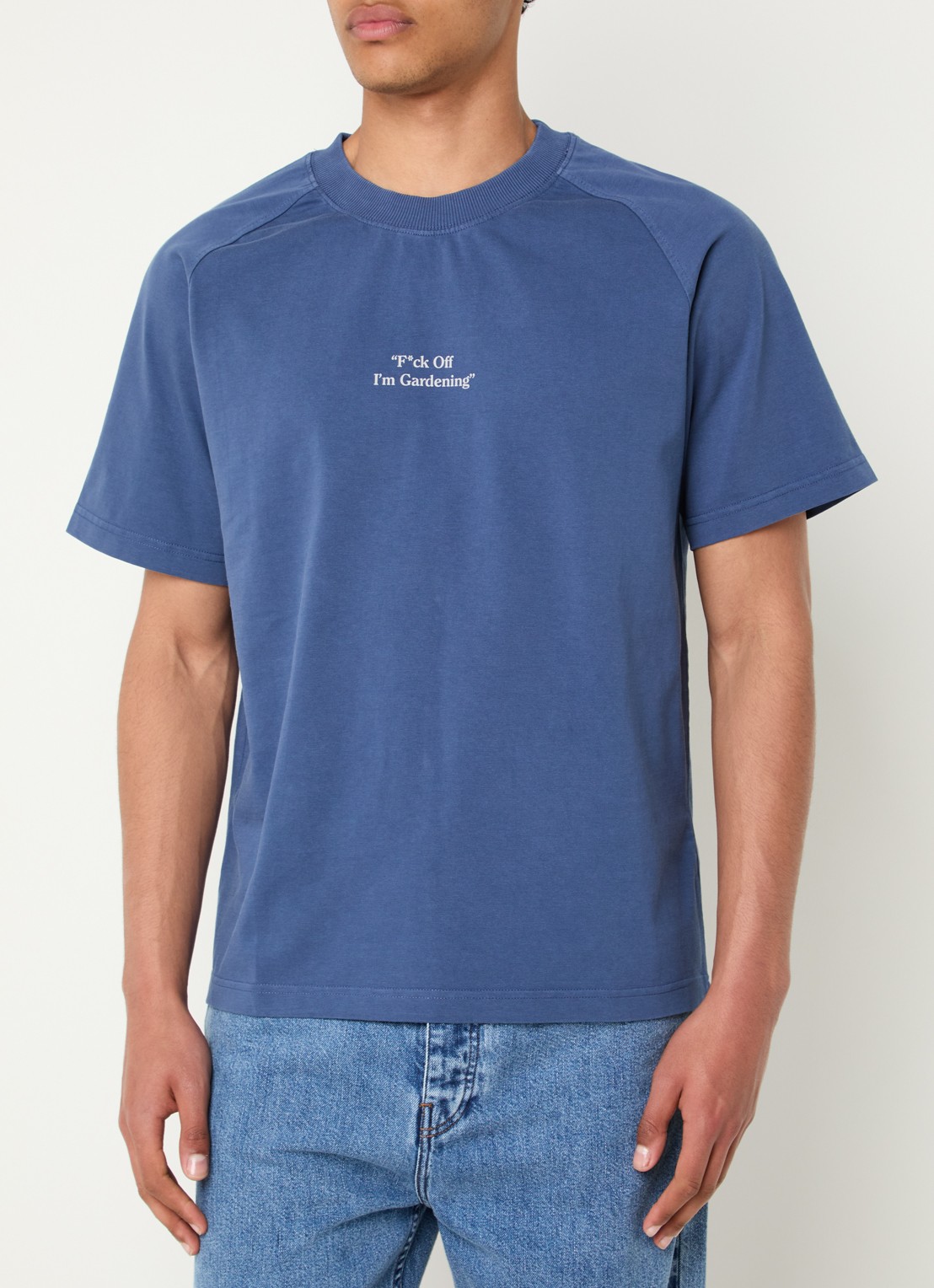 Bram's Fruit F*ck Off T-shirt met print - detail indigo