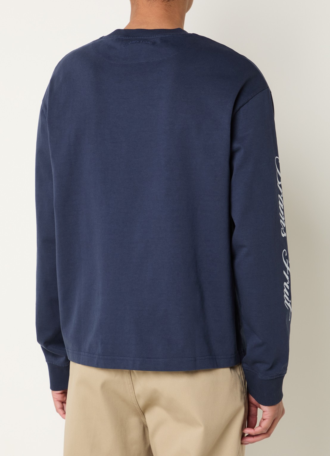 Bram's Fruit Longsleeve met print - achterkant donkerblauw