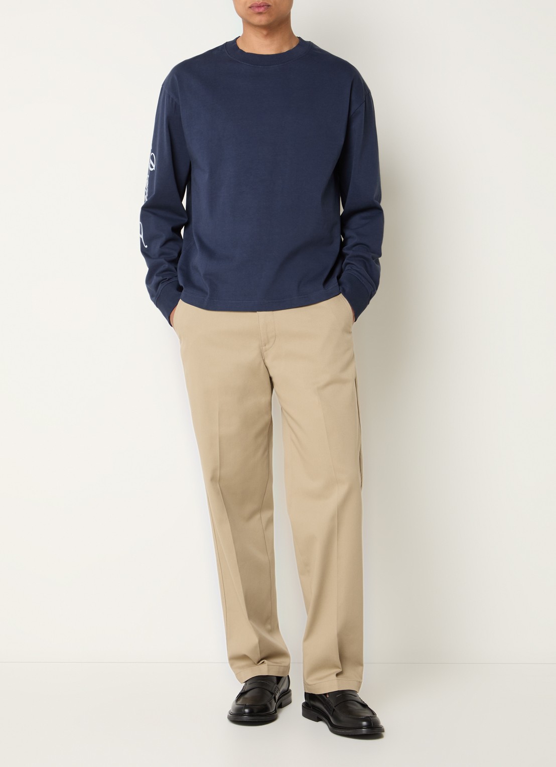 Bram's Fruit Longsleeve met print - voorkant 3 donkerblauw