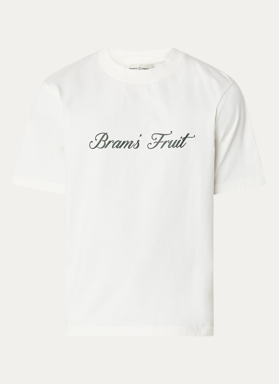 Bram's Fruit Script T-shirt met logo - voorkant 3 wit
