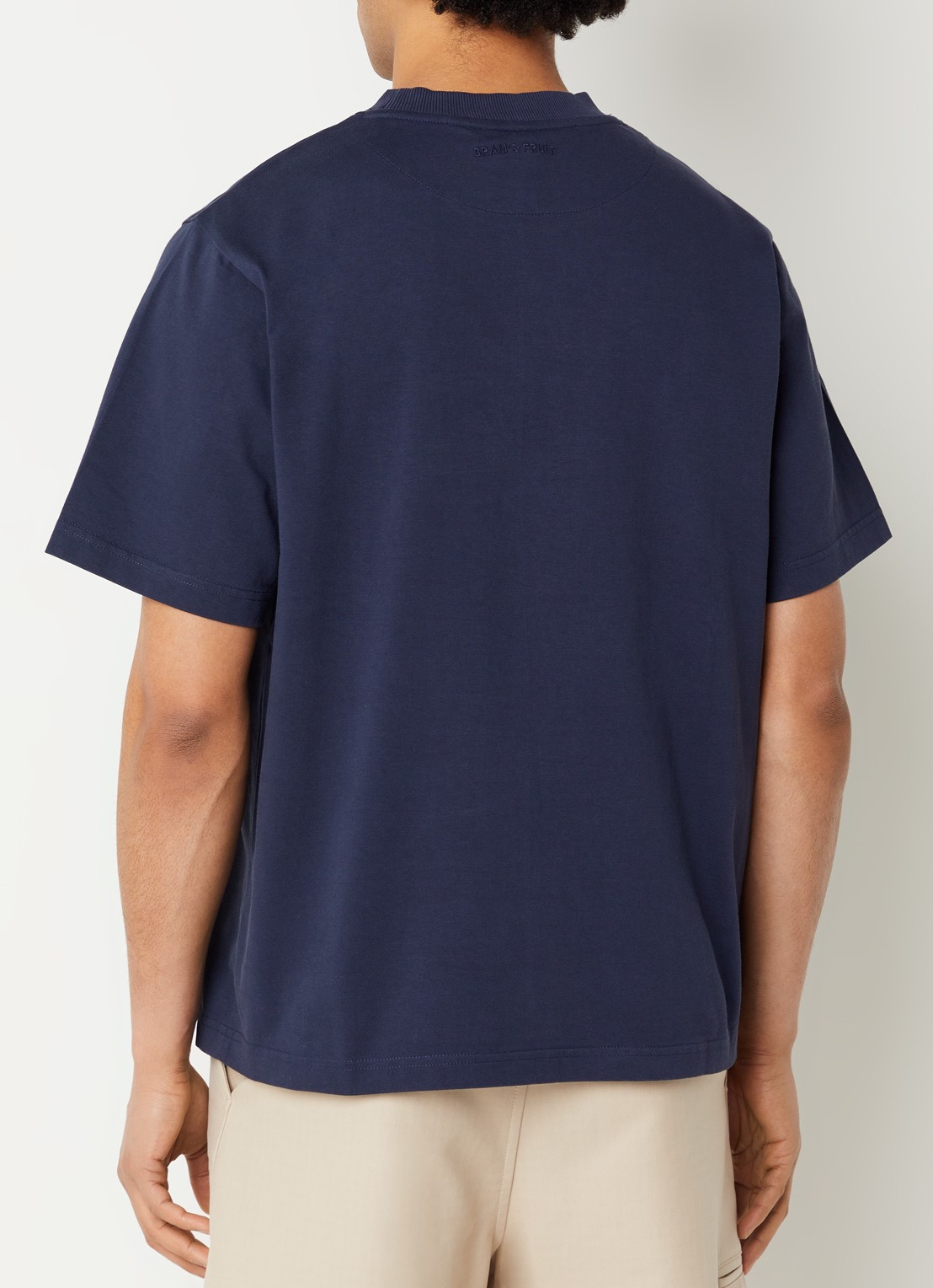 Bram's Fruit Script T-shirt met logo - achterkant 3 donkerblauw