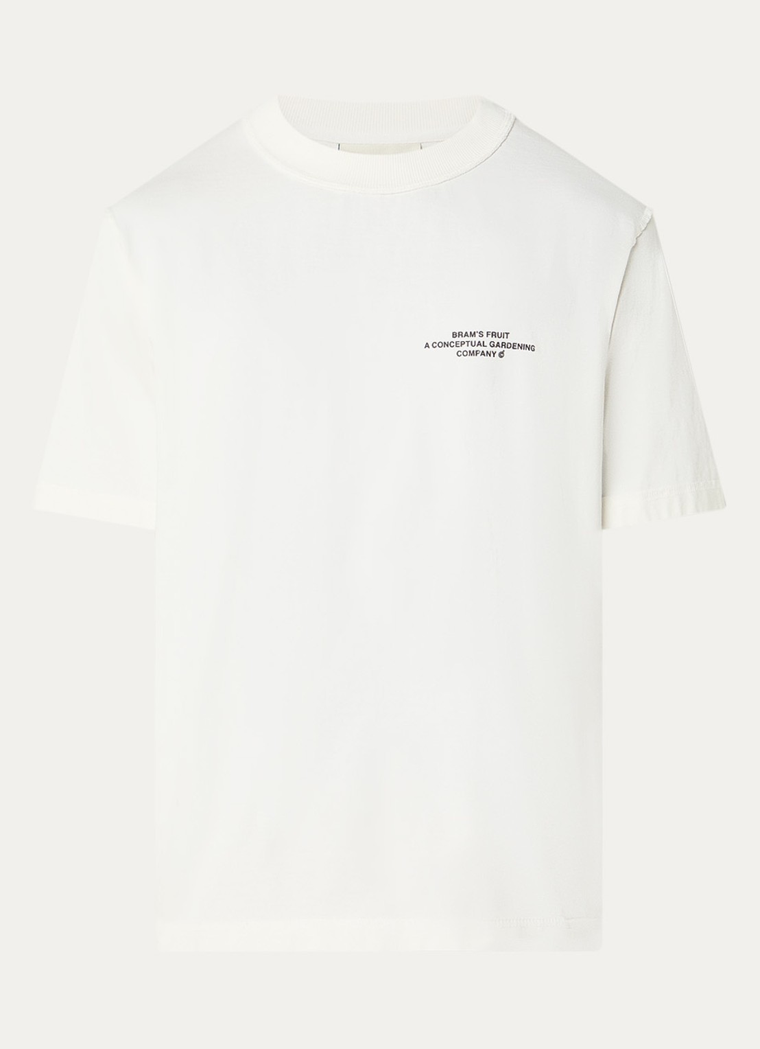 Bram's Fruit Stamp T-shirt met logo- en backprint - voorkant 2 wit