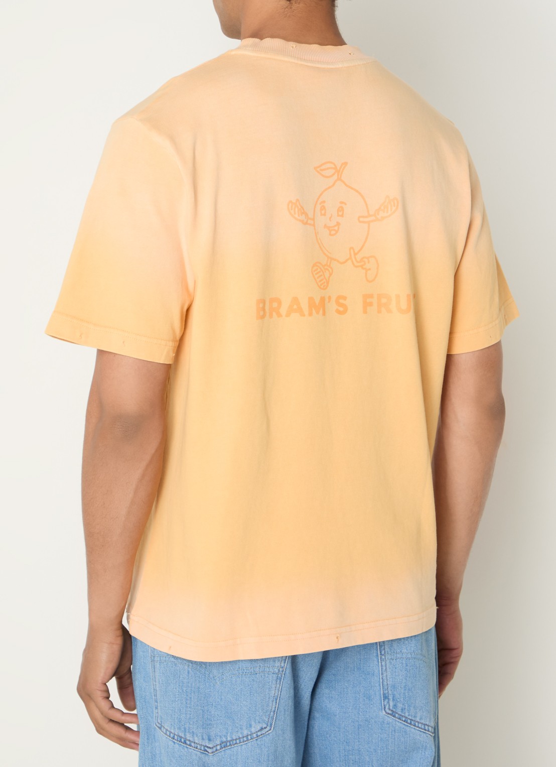 Bram's Fruit T-shirt met logo- en backprint - detail 4 orange