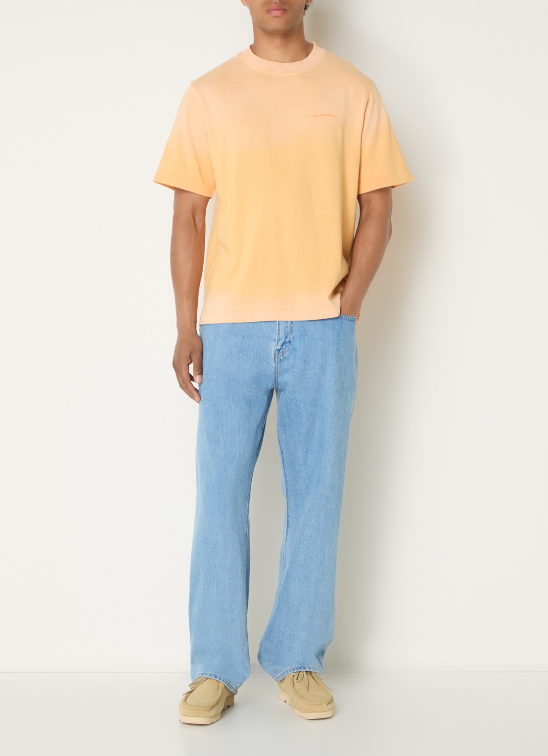Bram's Fruit T-shirt met logo- en backprint - voorkant 2 orange