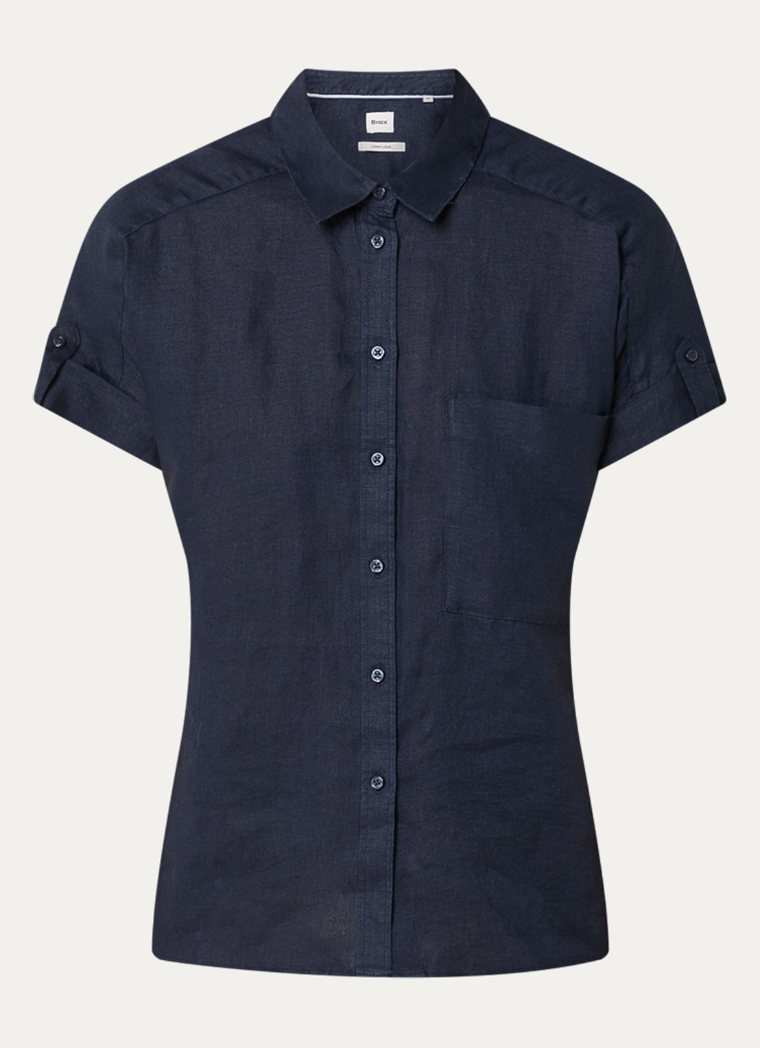 BRAX Blouse met borstzak - voorkant 2 donkerblauw