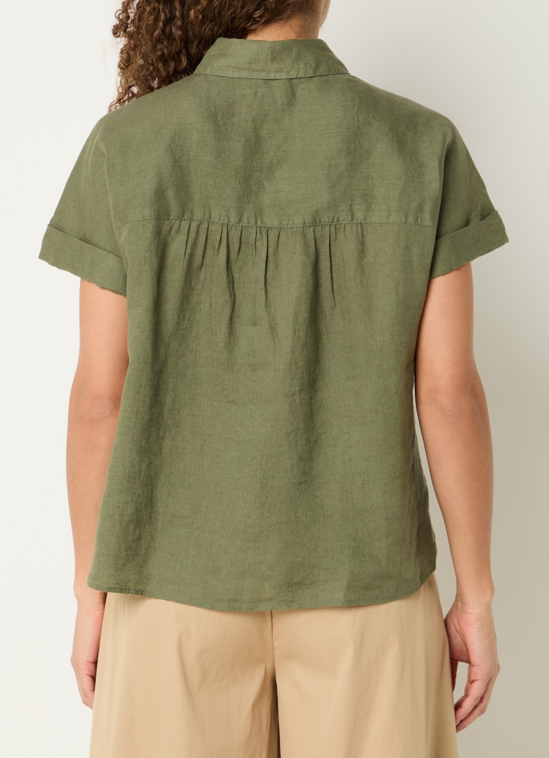 BRAX Blouse met borstzak - achterkant 3 legergroen