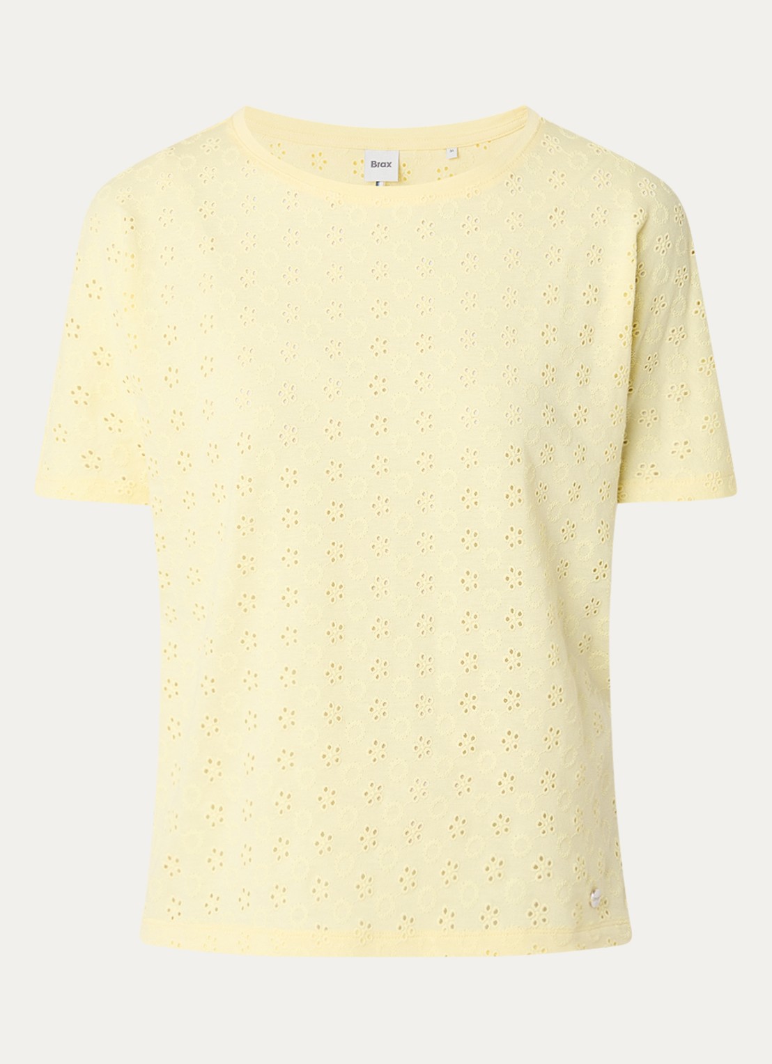 BRAX Caelen T-shirt met broderie - voorkant geel