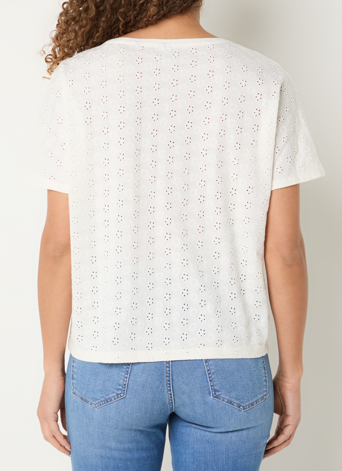 BRAX Caelen T-shirt met broderie - achterkant 3 wit