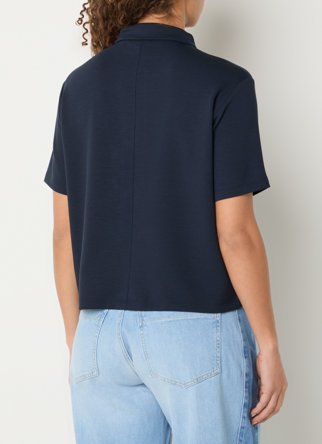 BRAX Cara polo van jersey  - achterkant donkerblauw