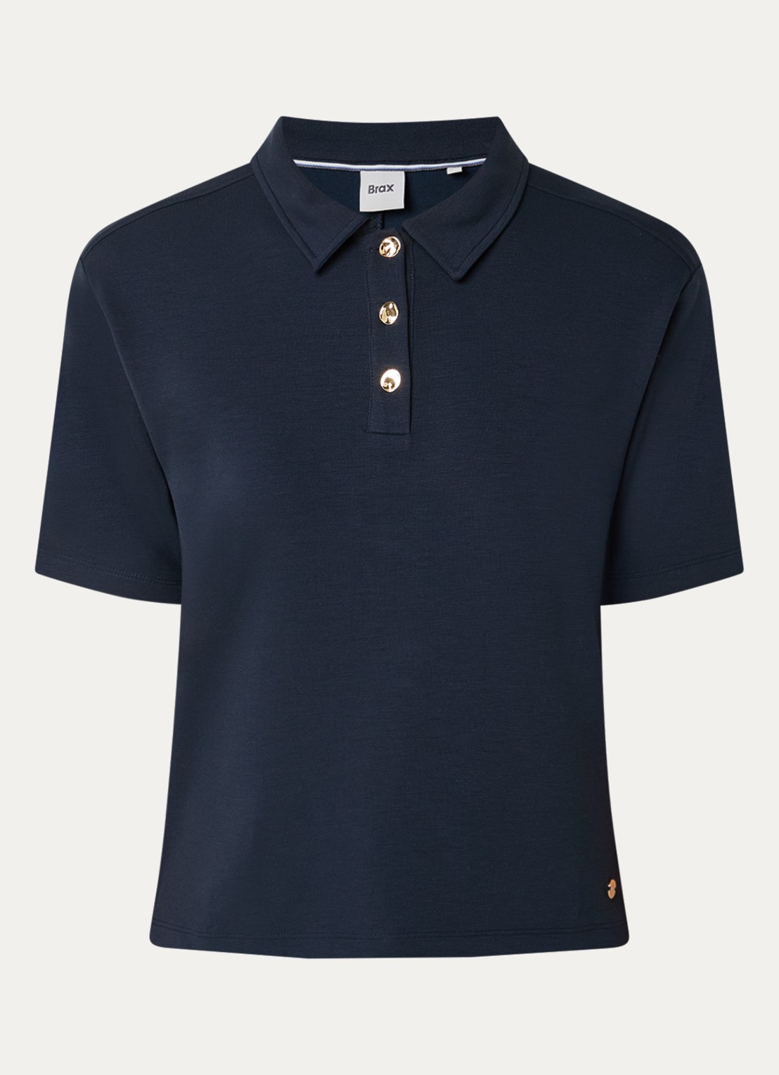 BRAX Cara polo van jersey  - voorkant 2 donkerblauw