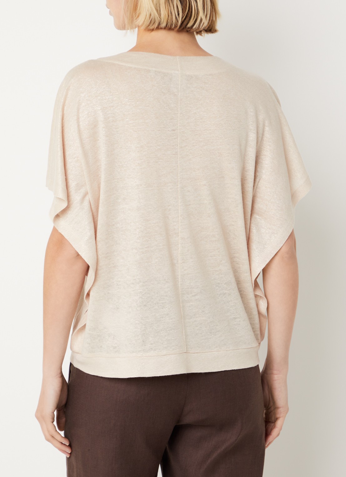 BRAX Cassie T-shirt met lurex - achterkant creme