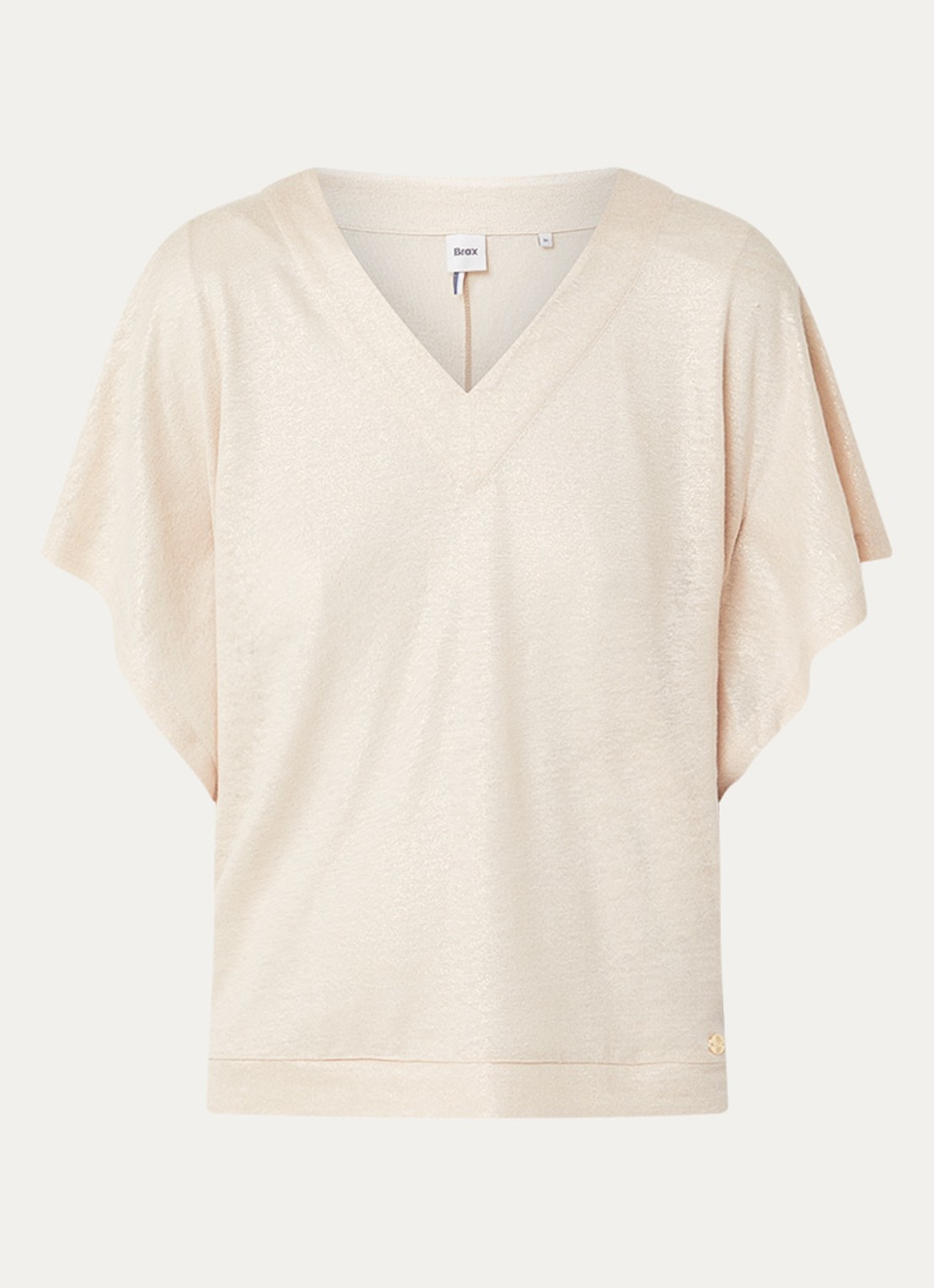 BRAX Cassie T-shirt met lurex - voorkant 2 creme
