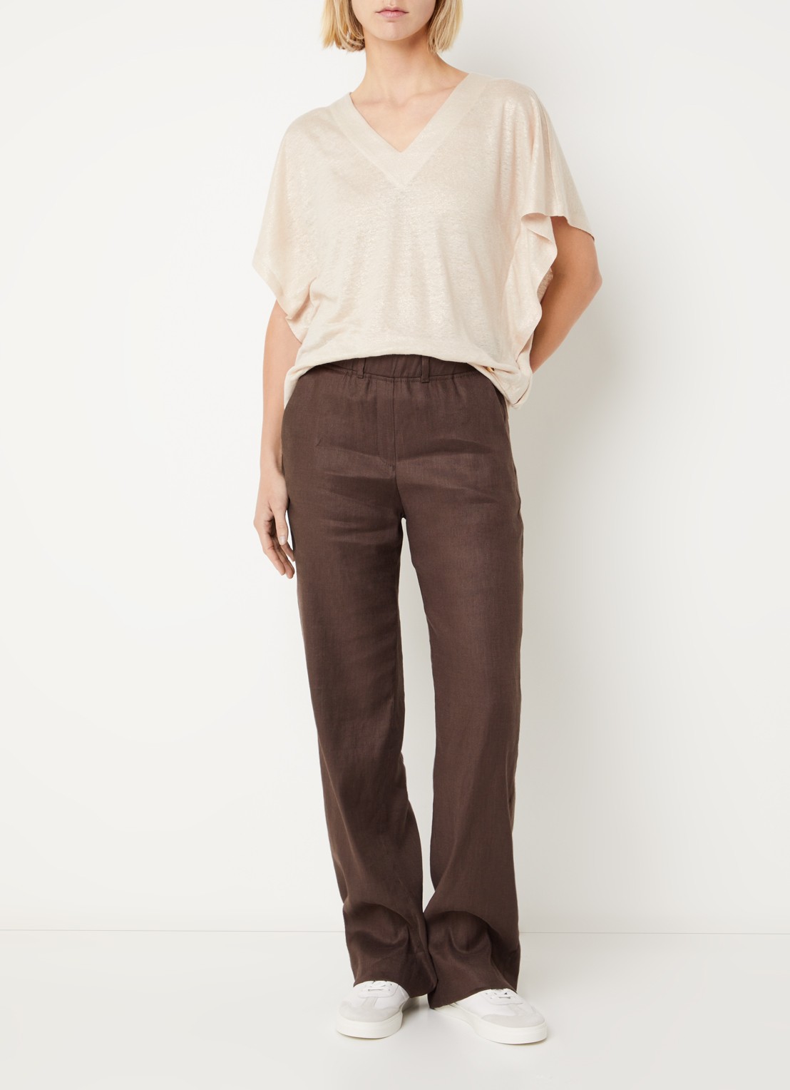 BRAX Cassie T-shirt met lurex - voorkant 3 creme