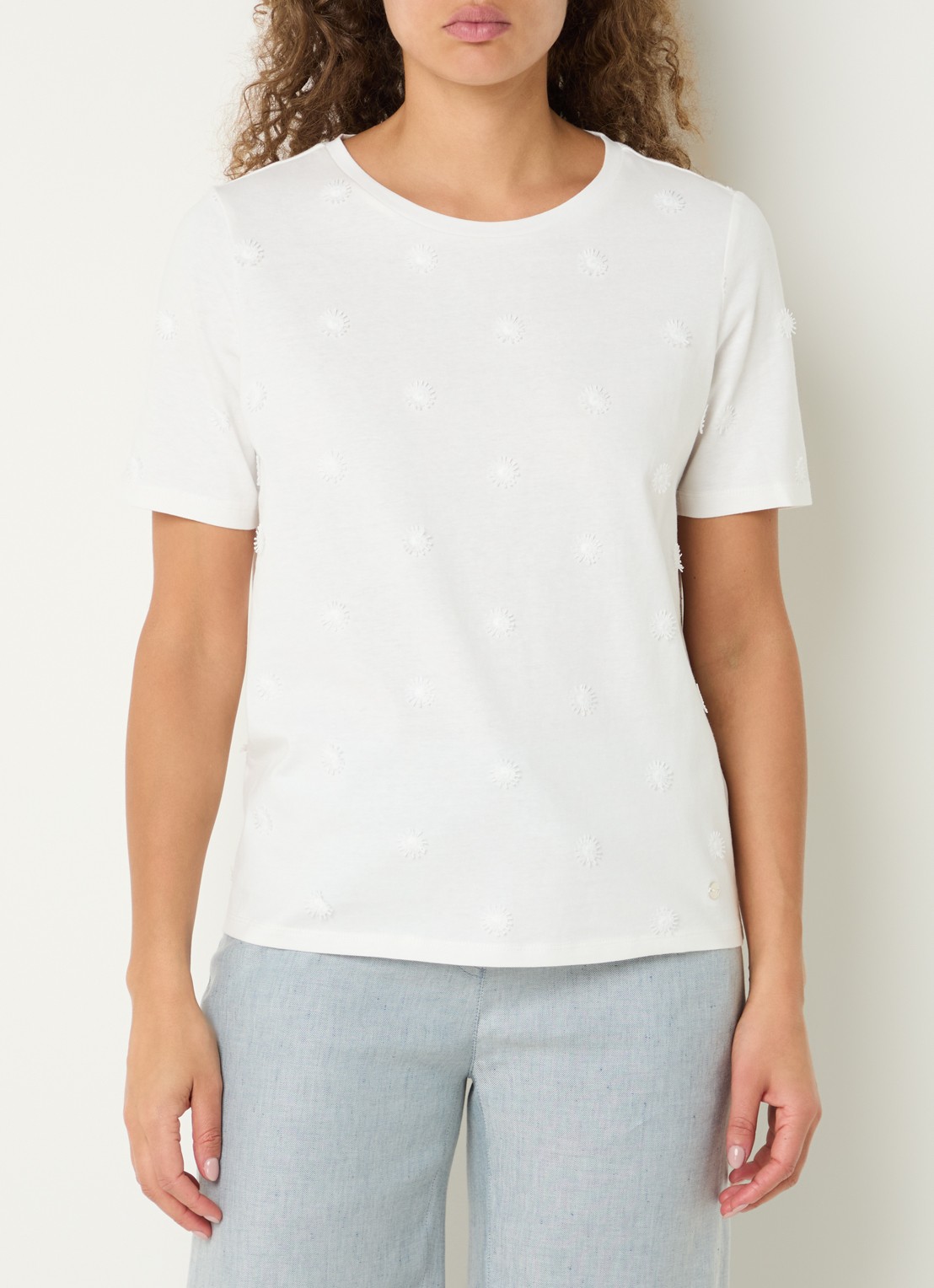 BRAX Cira T-shirt met borduring - detail 4 wit