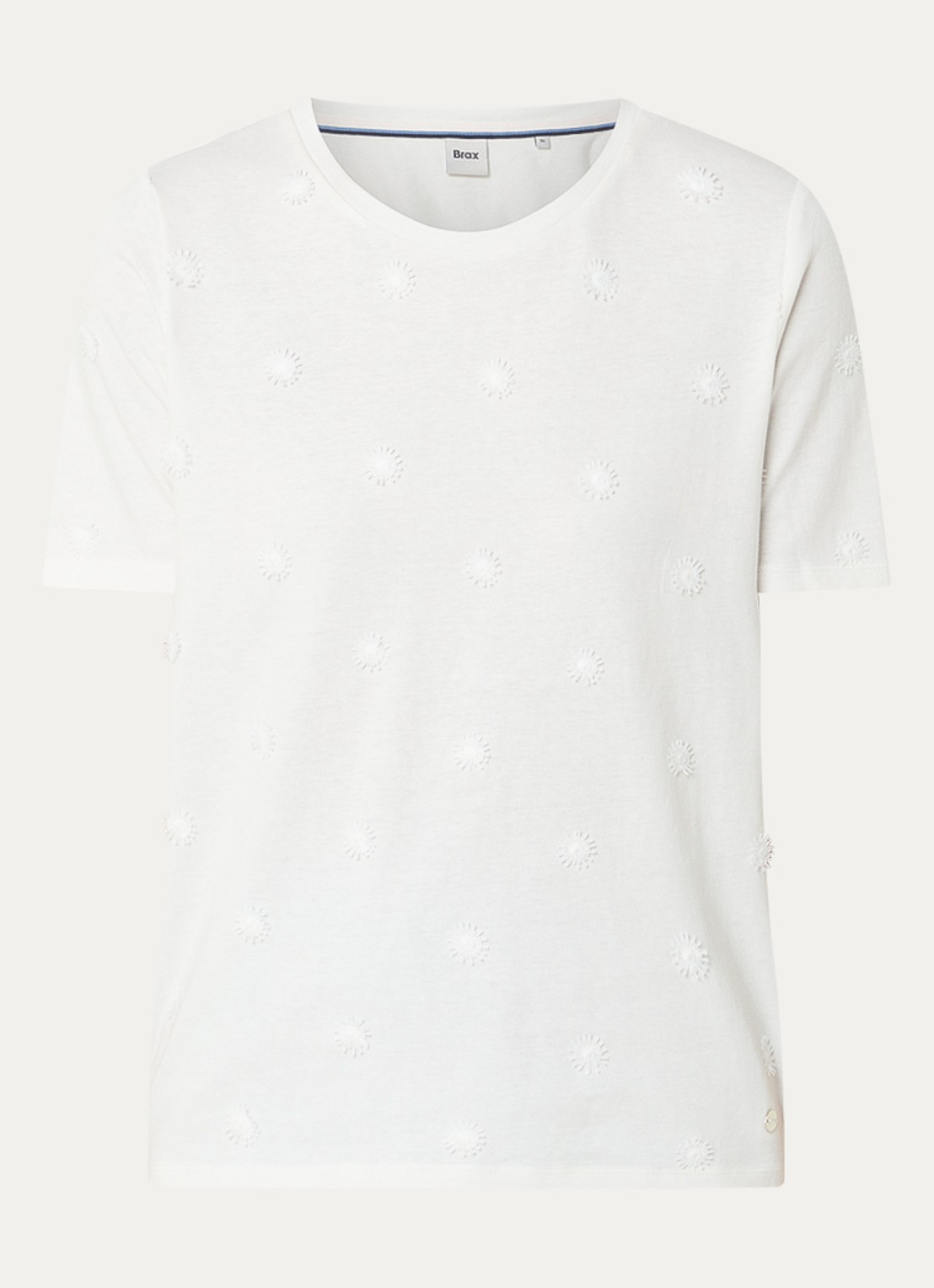 BRAX Cira T-shirt met borduring - voorkant 2 wit